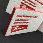 L-426 | Wizytówki vlogera 2 wizytowki-dla-vlogera-letterpress-czerwone-brzegi